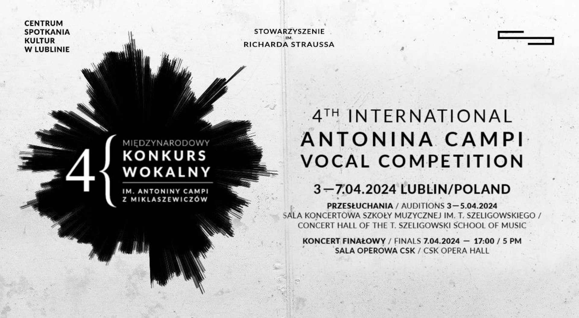 7.04.2024 – 4th International Vocal Competition Antonina Campi  Miklaszewicz, Lublin, Poland