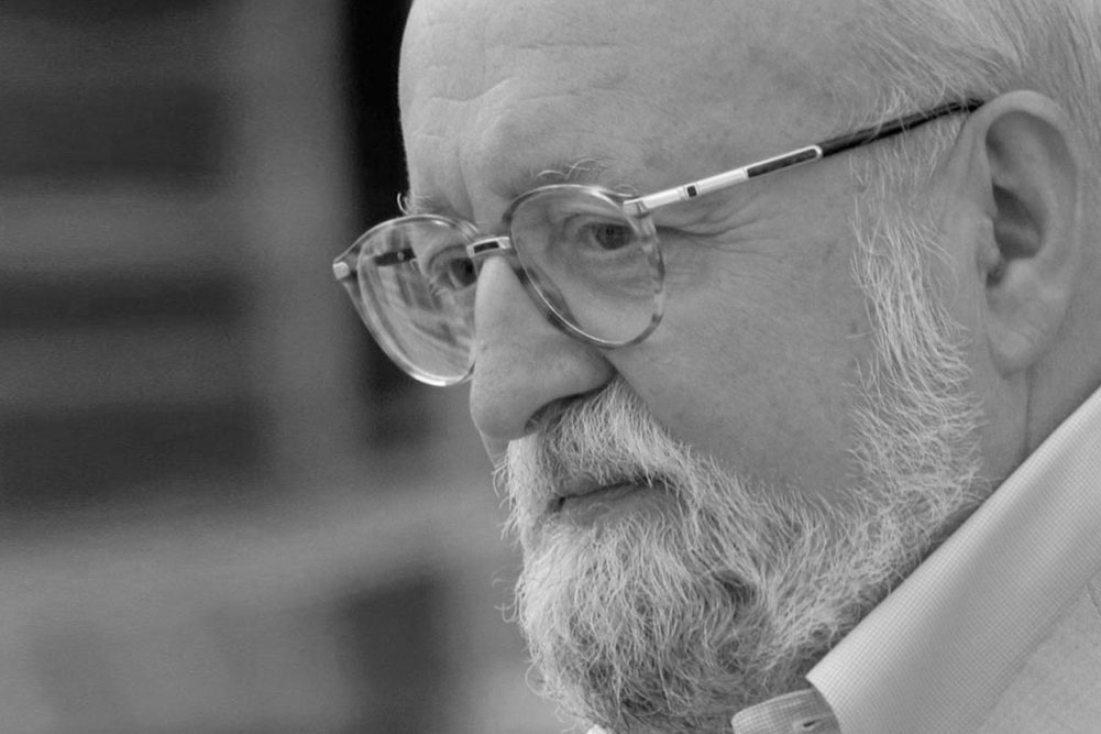 Portret profesora Krzysztofa Pendereckiego. Autorem zdjęcia jest