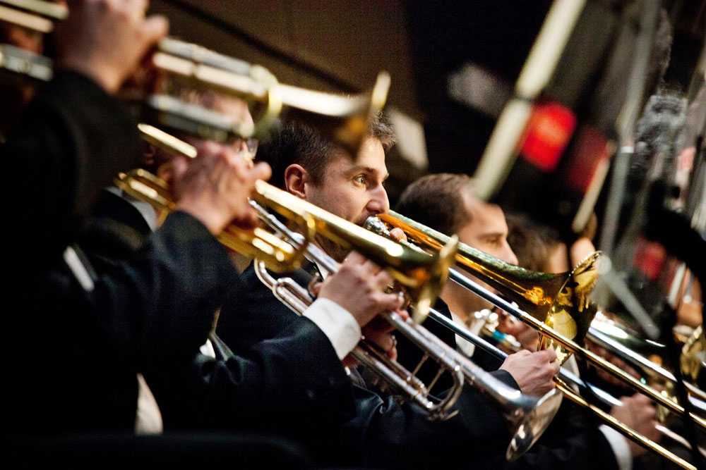 Na zdjęciu muzycy Orkiestry Akademii Beethovenowskiej podczas koncertu