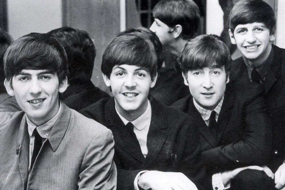 Czarno-biała fotografia The Beatles